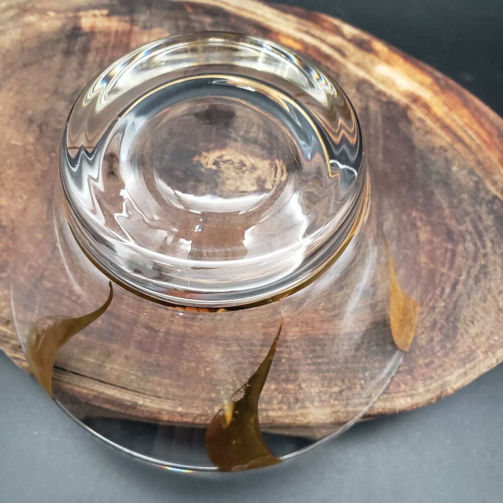 Vintage MCM Gold Swirl Glass Dip Bowl Atomic Chip & Dip Replacement 5.25" - Picture 3 of 5